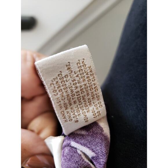 Women's Chico's Purple Leaf Print Long Sleeve Top with Rhinestone Detail Size S - Picture 7 of 8